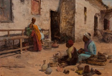 Escena callejera de El Cairo Alphons Leopold Mielich Escenas orientalistas Pinturas al óleo